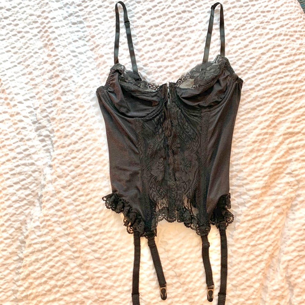 Shirley of Hollywood Black Lace Teddy Size 34